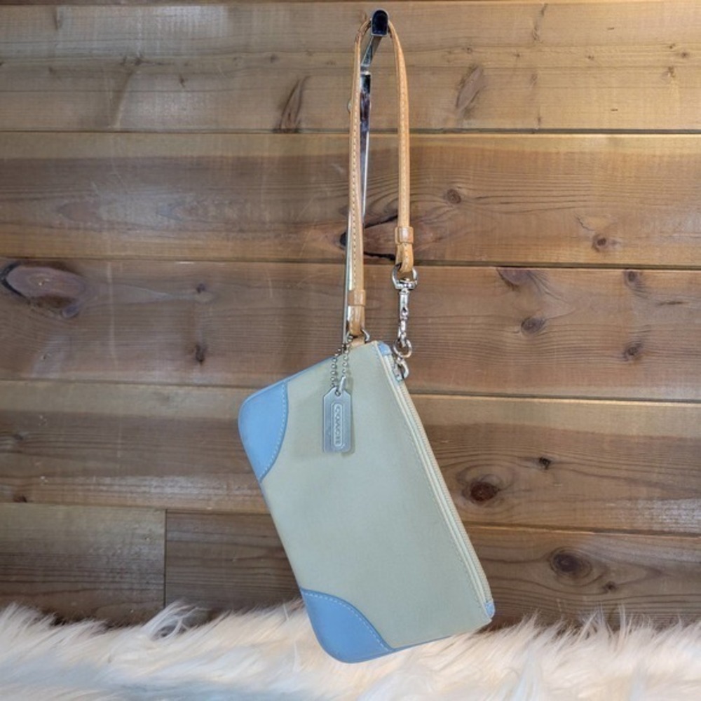 Coach Blue & Tan Soho Wristlet